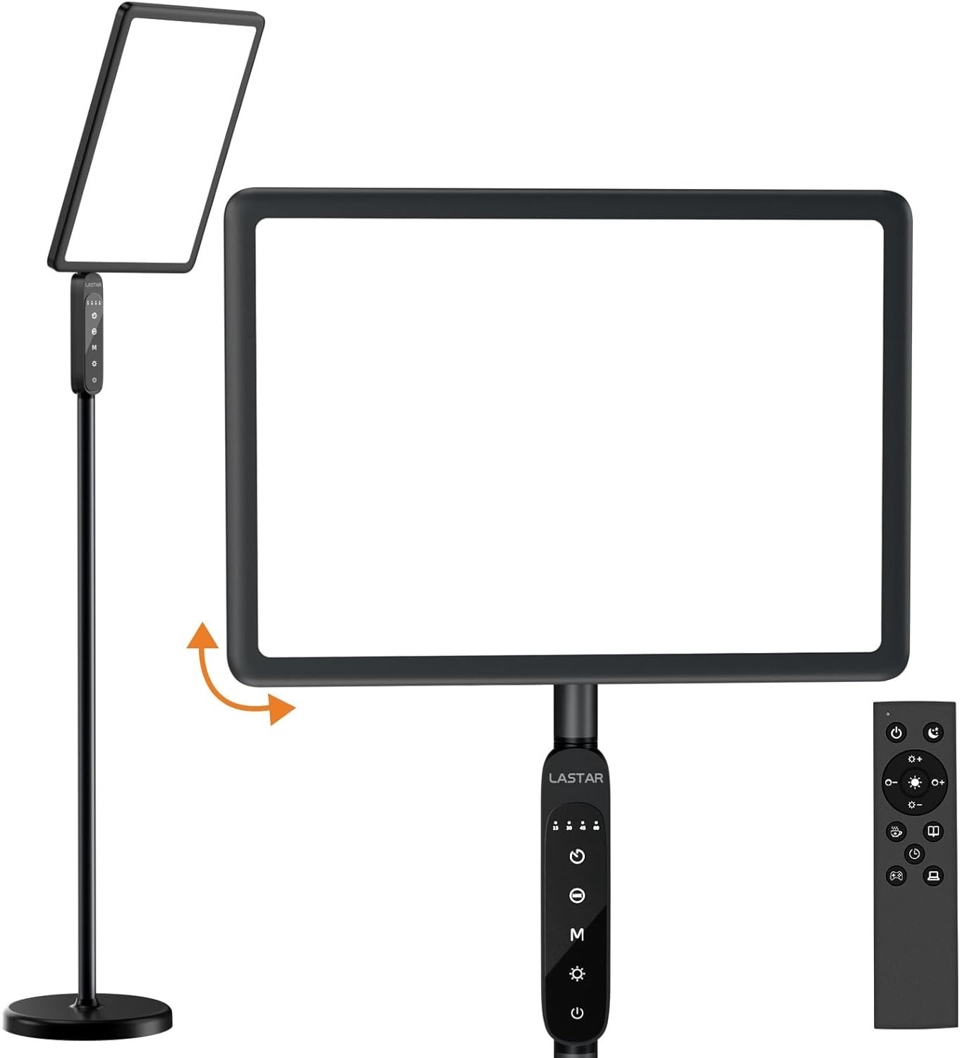 LASTAR Light Therapy Lamp, 12000LUX Therapy Light UV-Free &Full Spectrum Sun Lamp,Remote Control/4 Color Temperature/5 Brightness/4 Timer/2 Height Floor Sunlight Therapy Lamp