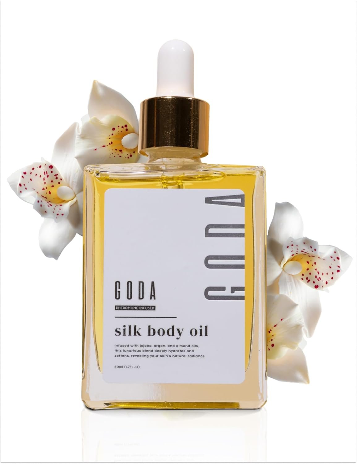 GODA Silk Body Oil Women – Firming Anti Aging Moisturizing Formula, Crepey Skin Hydrating After Shower, Scented Organic Blend Premium Skincare
