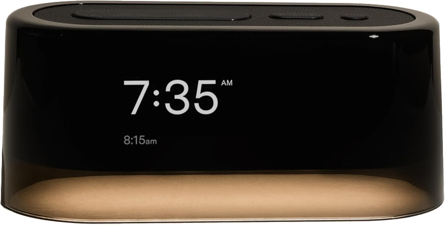 Loftie Alarm Clock with Sound Machine – Smart Alarm Clock with Light, White Noise, Bluetooth Speaker, Night Light Sound Machine, 100+ Sounds, Blackout Mode, No WiFi Mode, Optional Subscription – Black