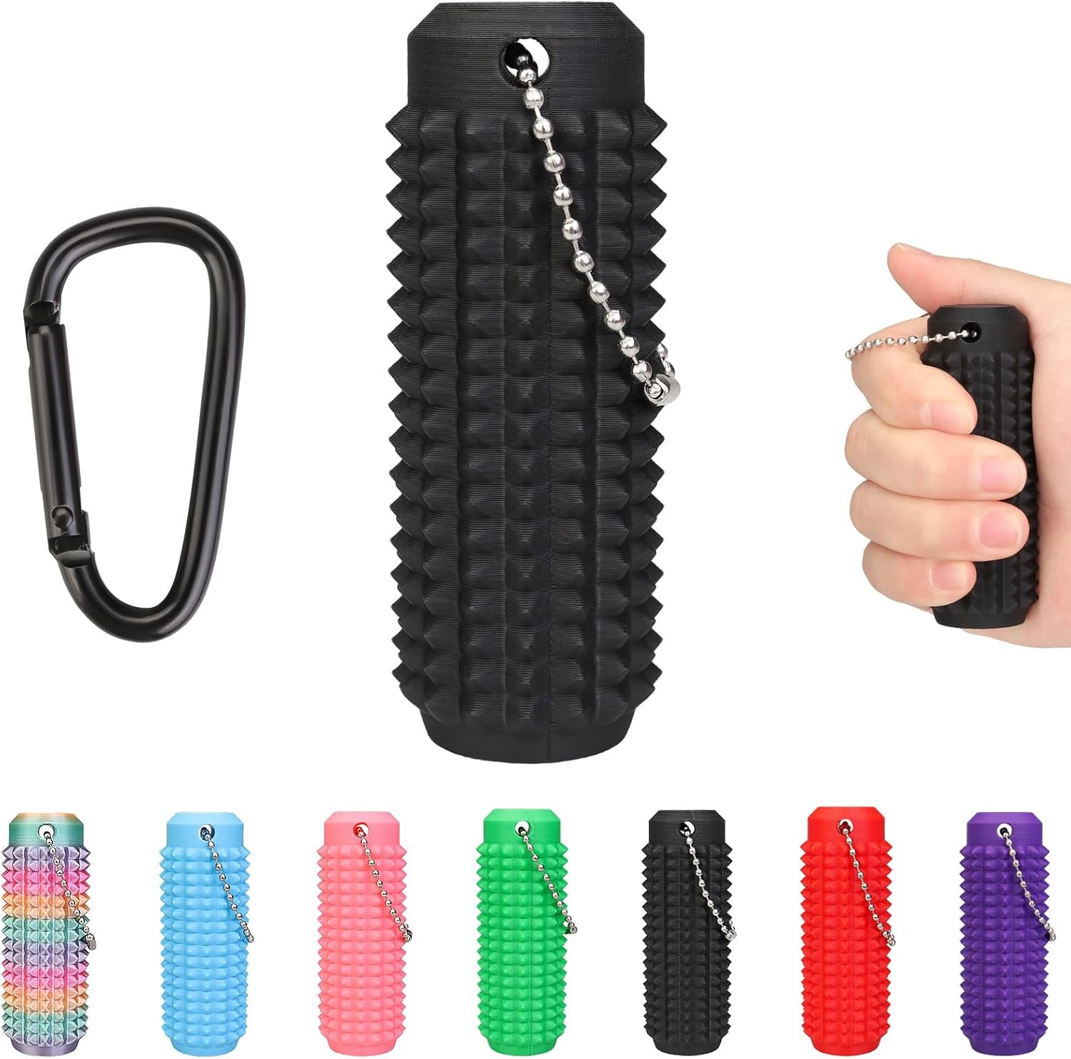 Little Ouchies Spiky Fidget – Portable Anxiety Relief Toy for Adults Stress Pain Stim Sensory Tool with Quiet Design | Novelty Gift (Black)
