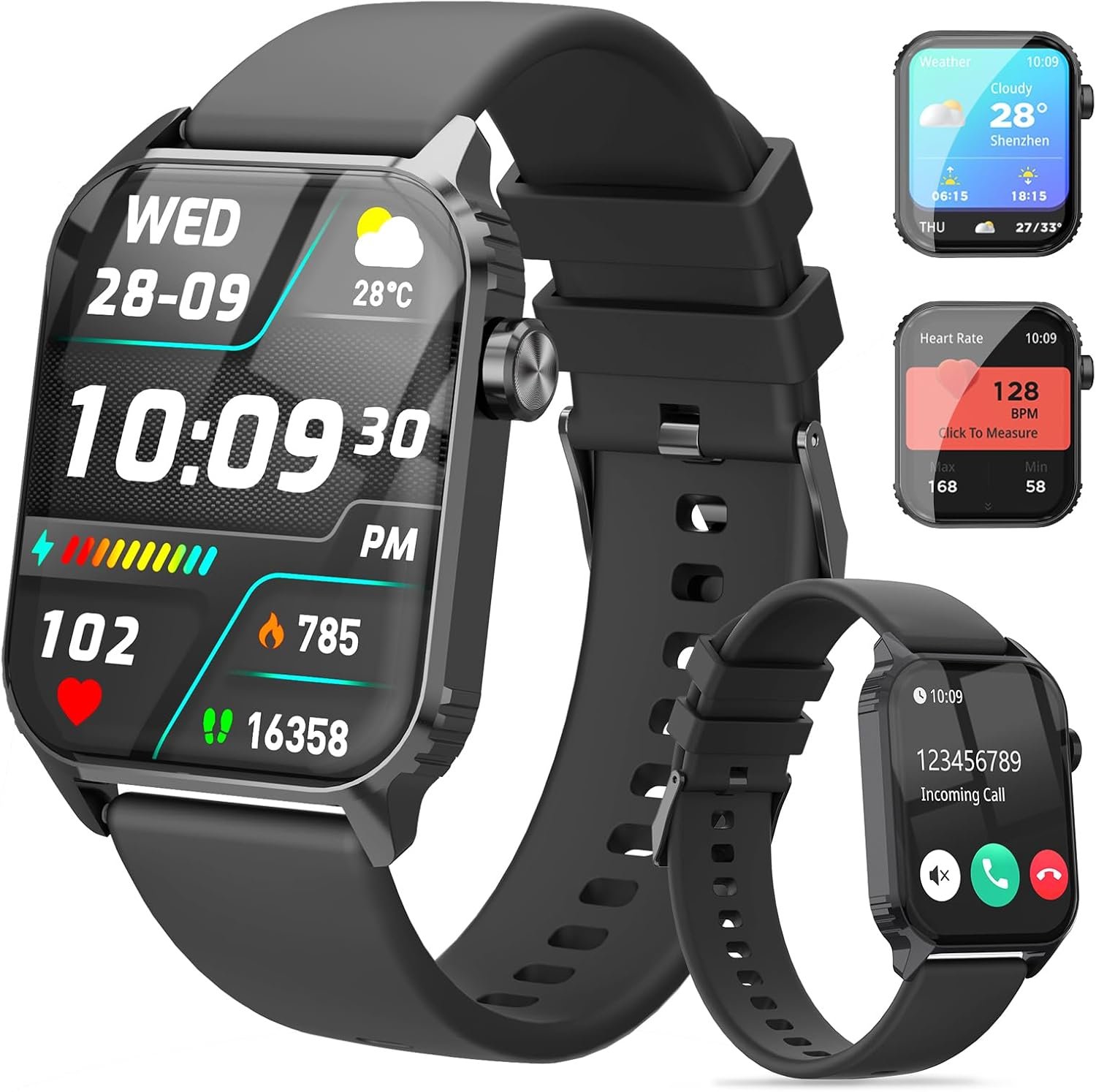 Smart Watch for Men, 120 Sports Modes Smartwatch with 1.83″ HD Touchsreen, IP67 Waterproof, Sleep Monitor, Bluetooth Call & Music Control Fitness Watch for Android/iPhone (Black)