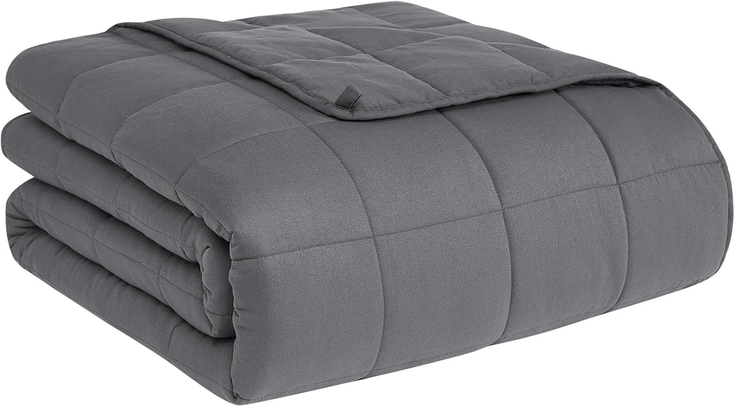 CuteKing Weighted Blanket for Adults (15lbs, 48″x72″, Full, Grey) Heavy Blanket for 140-150lbs, Weighted Blanket for Cooling & Heating with Premium Glass Beads, Soft Thick Blanket for Adult All-S