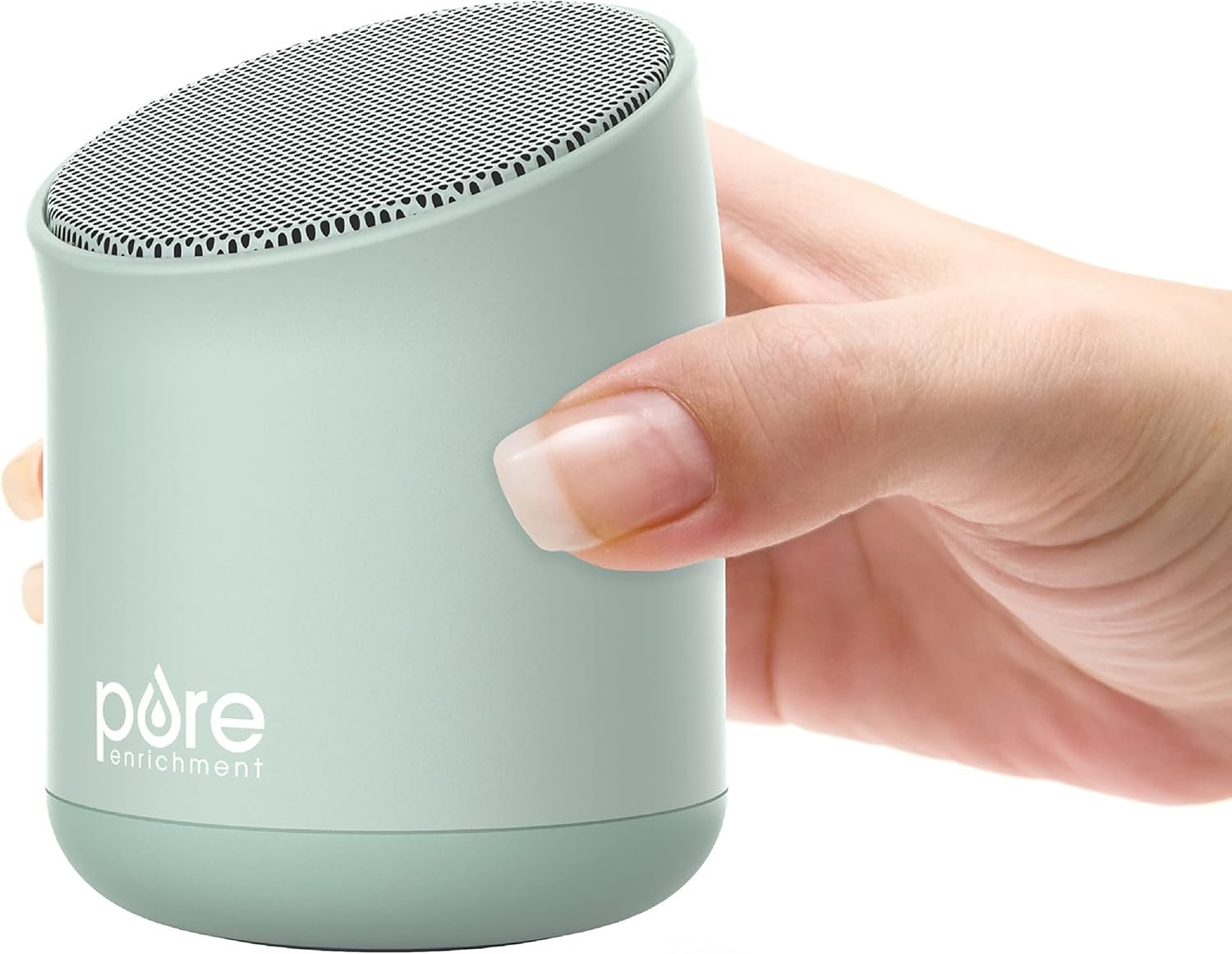 Pure Enrichment Wave Mini Zen Soothing Sound Machine – Portable Sound Machine for Yoga Studios, Travel & Sleep – 6 Relaxing Sounds, Optional Timer & Rechargeable Lithium Battery (Tranquil Green)