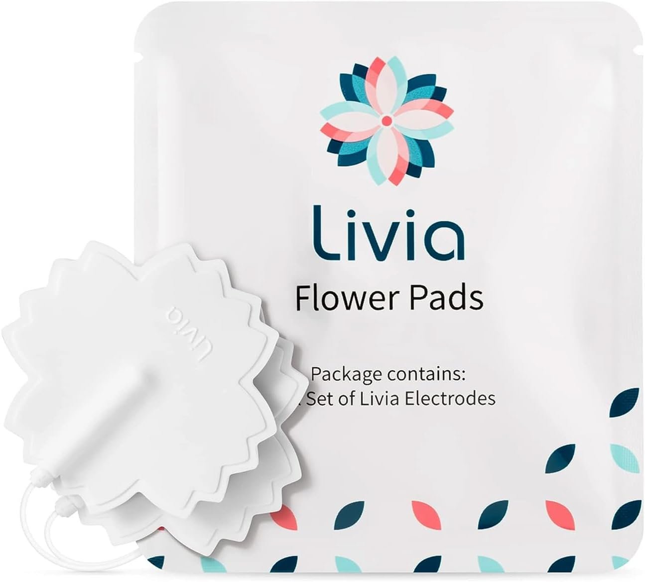 Livia Flower Pads | Electrodes Menstrual Pain Relief Device | Compact, Lightweight, Discreet | Skin-Friendly & Easy to Apply | 1 Set of Electrodes