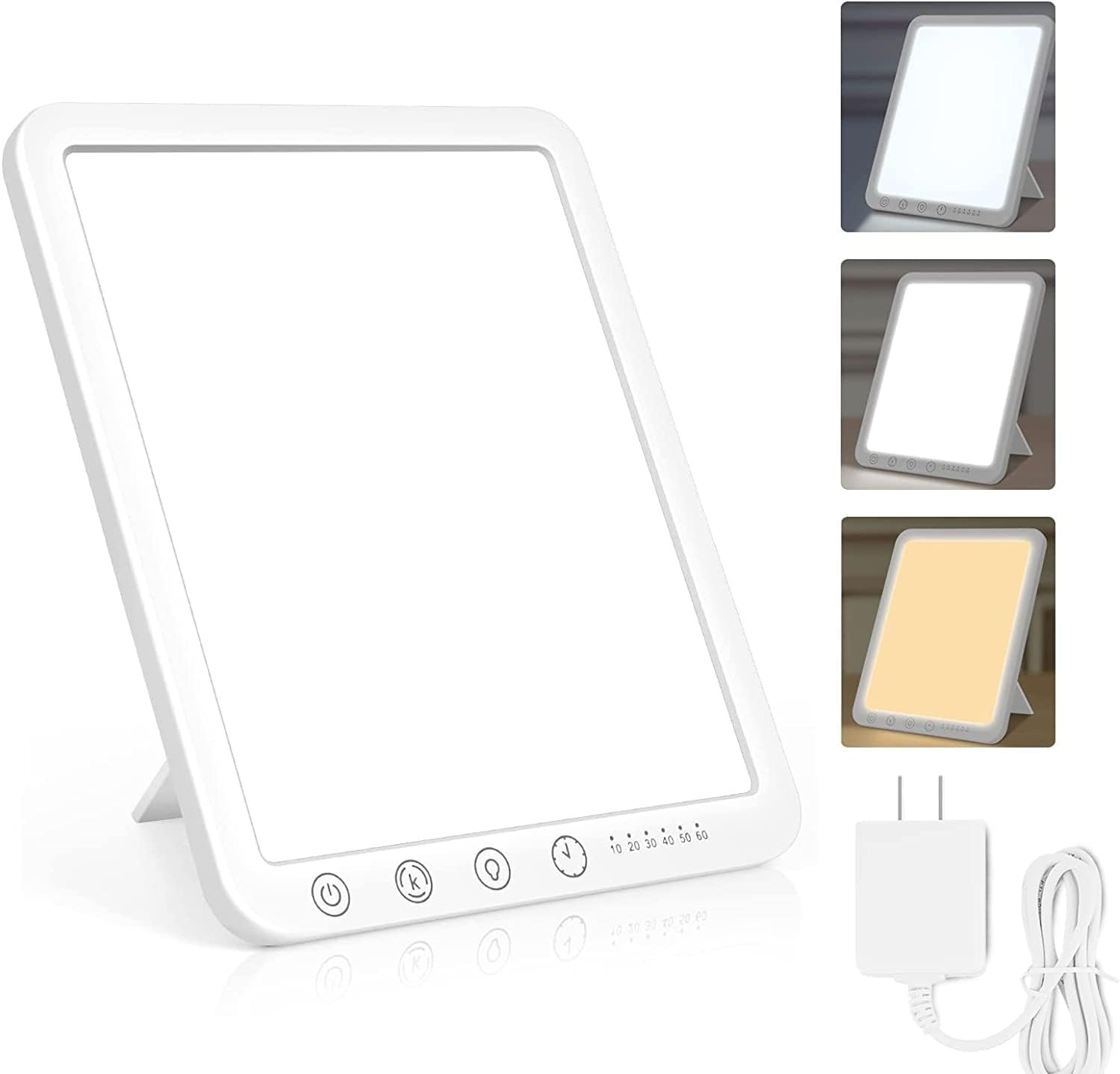 Light Therapy Lamp – 15,000 Lux UV-Free Therapy Light with 3 Color Temperatures and 6 Timer Settings, Touch Control Happy Lamp for Home/Office Use to Lift Mood