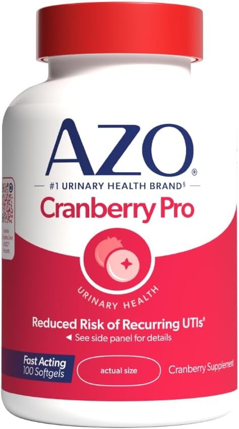 AZO Cranberry Pro, Cranberry Pills for Women & Men, 600mg Pacran, Made with Concentrated Whole Fruit Cranberry Powder to Help Cleanse and Protect The Urinary Tract*, Sugar Free, Non-GMO, 100 Softgels