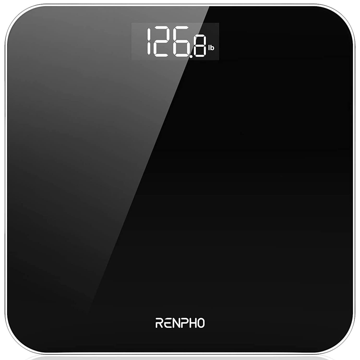 RENPHO Scale for Body Weight, Mechanical Bathroom Weighing Scale, Highly Accurate & Measures Weight up to 400 lb/180kg, Batteries Included, Black-Core 1S