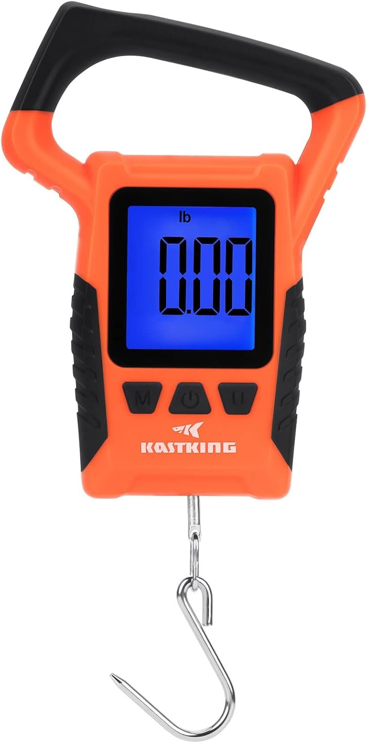 KastKing Fish Scale, WideView Floating Waterproof Digital Scale, 2.5” Large LCD Display, 110lb Capacity, Multi-Mode Pound/Ounces & Kilograms, Stores up to 9 Weights