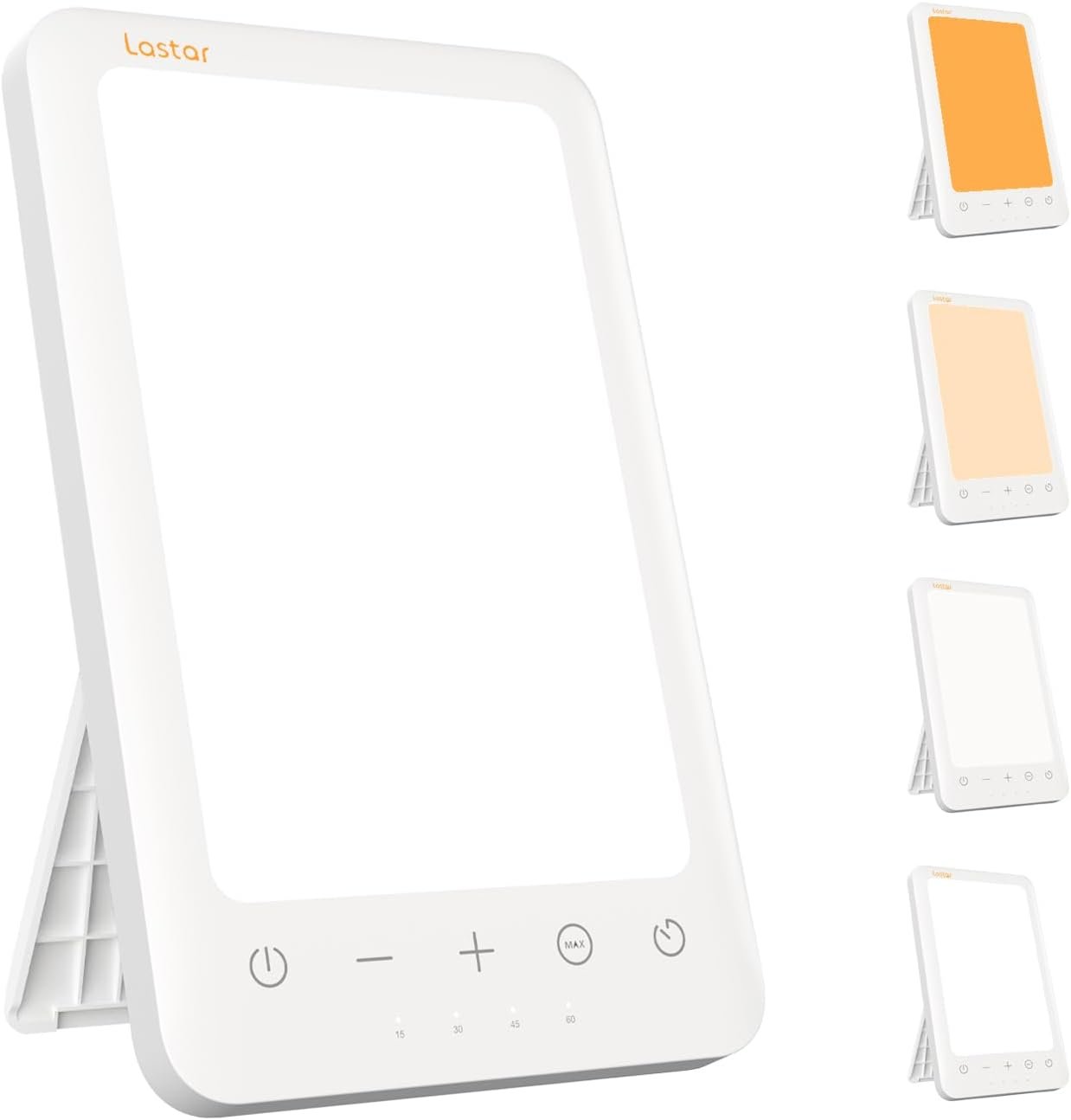 LASTAR 10,000 Lux Sun Lamp, Full Spectrum Sunlight Lamp with 4 Color Temperatures (3000K–6500K), 5 Brightness Levels, 4 Timer Settings, Desk or Wall Mount Light