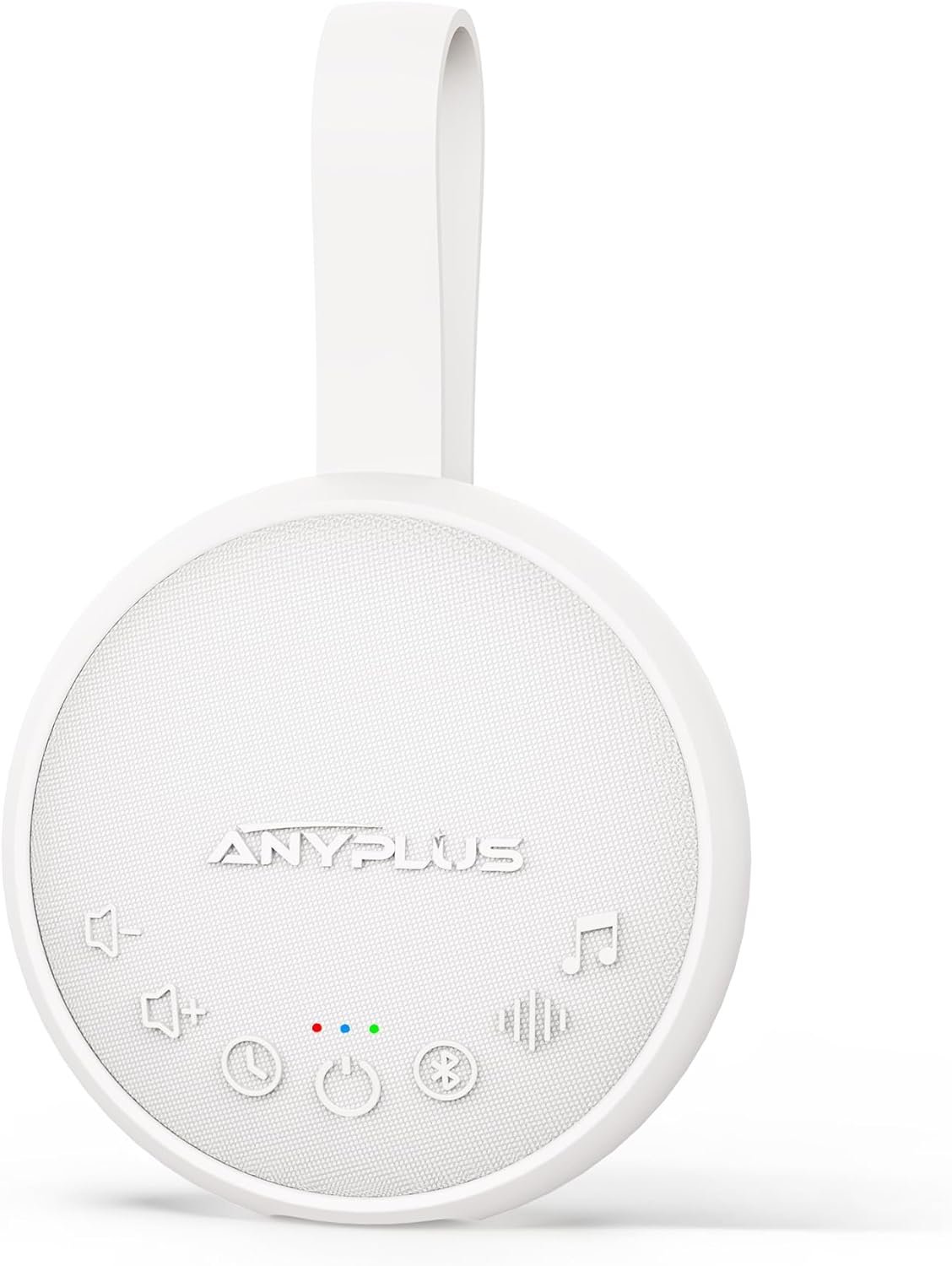 White Noise Sound Machine for Sleeping Adults & Baby, Portable Noise Machine with 24 Soothing Sounds, Bluetooth 5.1, Battery Powered, 3 Timer Settings, Memory Function for Home, Office, Travel (White)