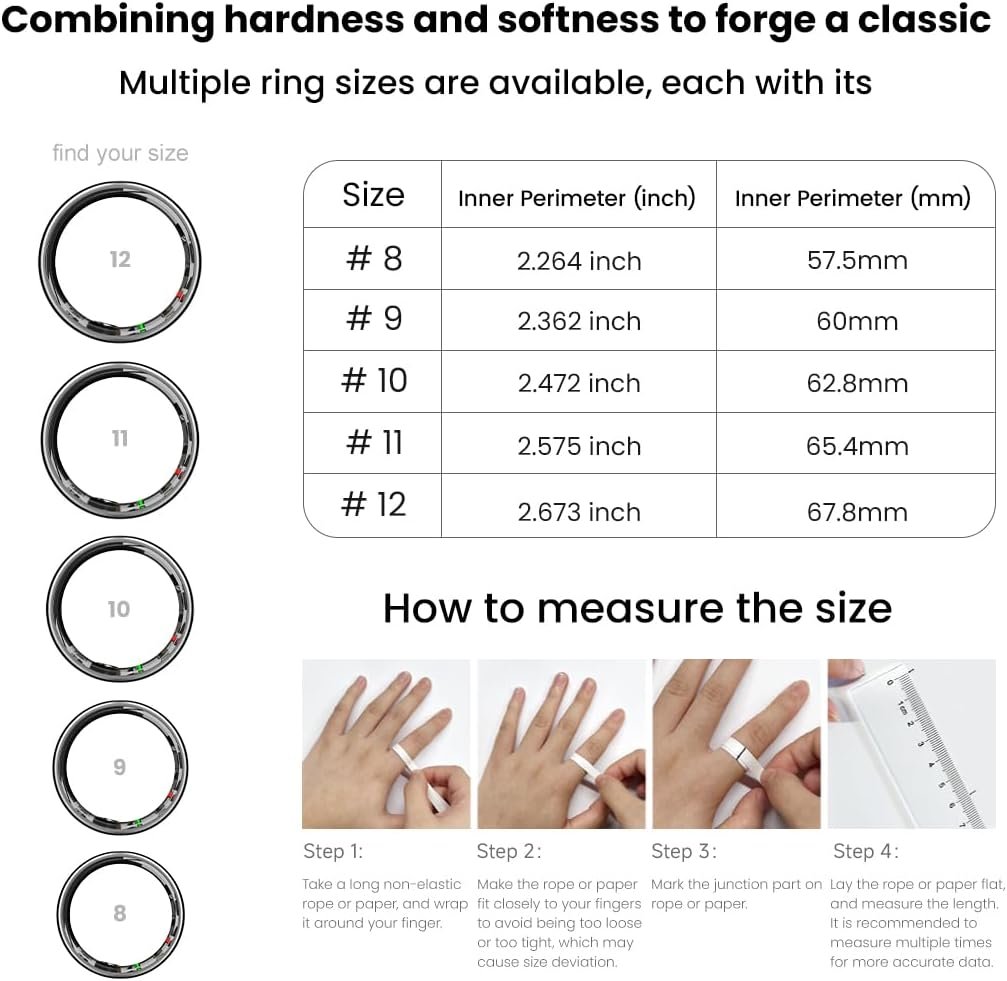 IMIKI Smart Ring Lightweight Comfort Fit 5ATM Water Resistant with Activity & Sleep Monitor Long Battery Life Touch Control for Music Photos E-Books (Gold, 10)