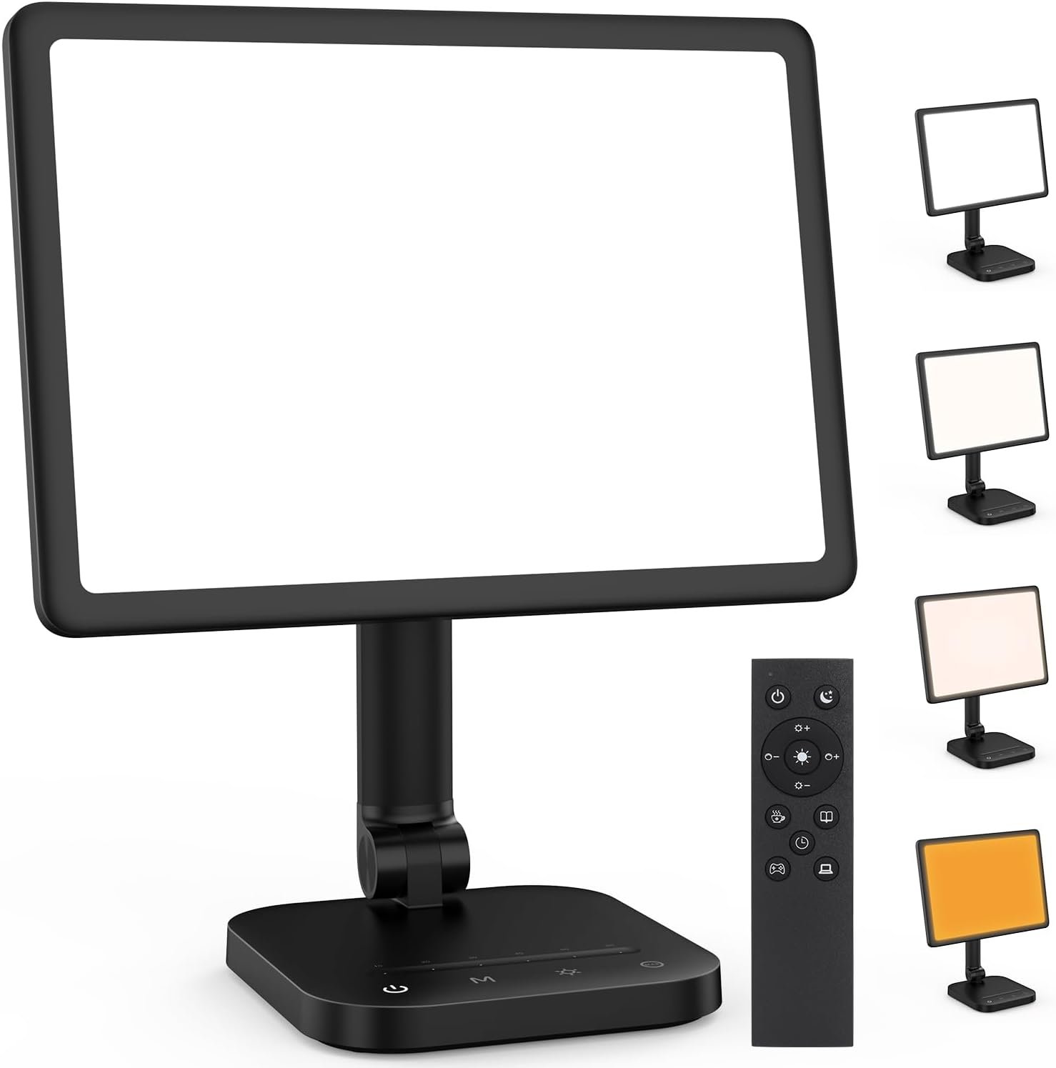 Sun Lamp, 12000 Lux UV-Free Light Therapy Lamp with 5 Adjustable Brightness Levels/6 Timer/Remote Control,180° Free Rotable Heavy Base Smart Plug for Home Office