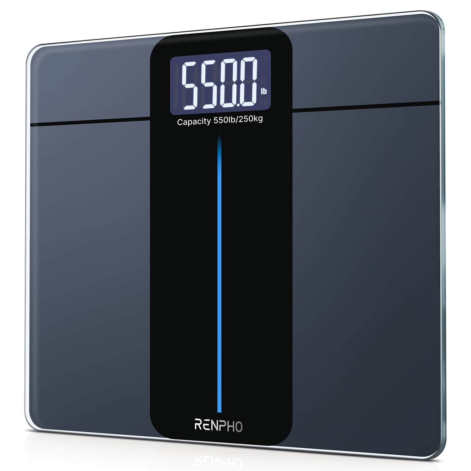 RENPHO 550lb Scale for Body Weight, Digital Bathroom Scale with Large LED Display, Big Platform Weighing Machine with Extra-High Capacity, Most Accurate to 0.05lb, 13×11.8in, Core 1L