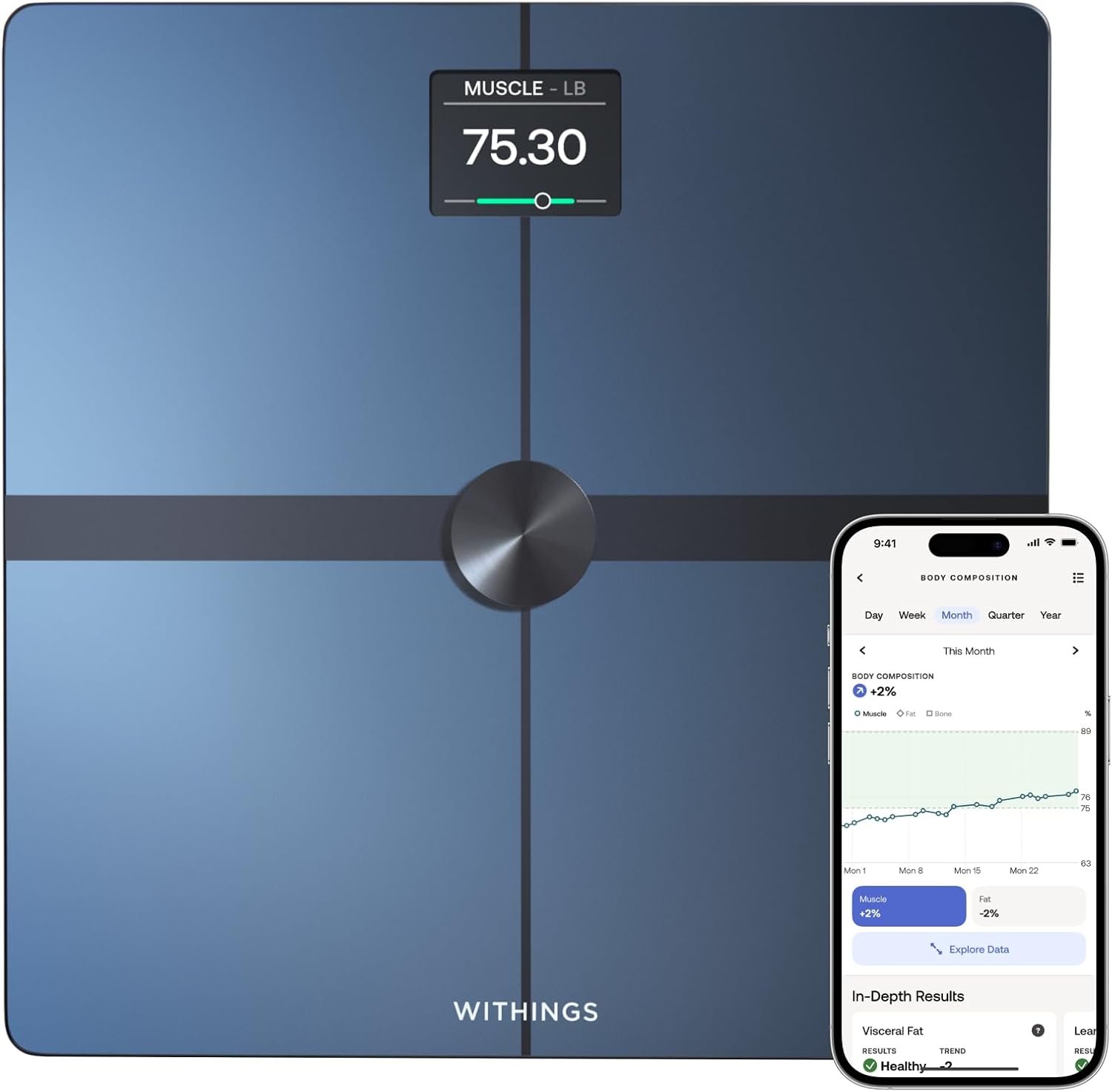 WITHINGS Body Smart – Accurate Scale for Body Weight and Fat Percentage, Body Composition Wi-Fi and Bluetooth Weight Scale, Baby Weight Scale, Smart Scale Apple Health Compatible, Bathroom Scale