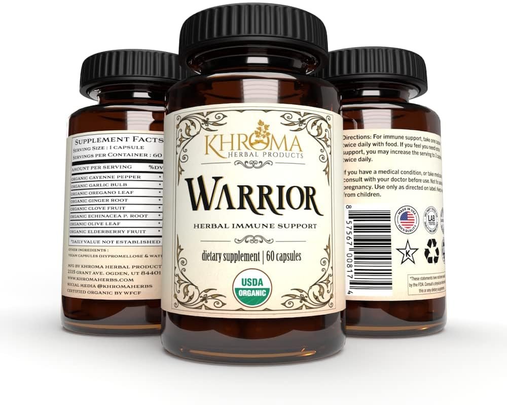 Warrior – Organic Immune System Support – Made with Nature’s 8 Most Potent Immunity Defense Herbs