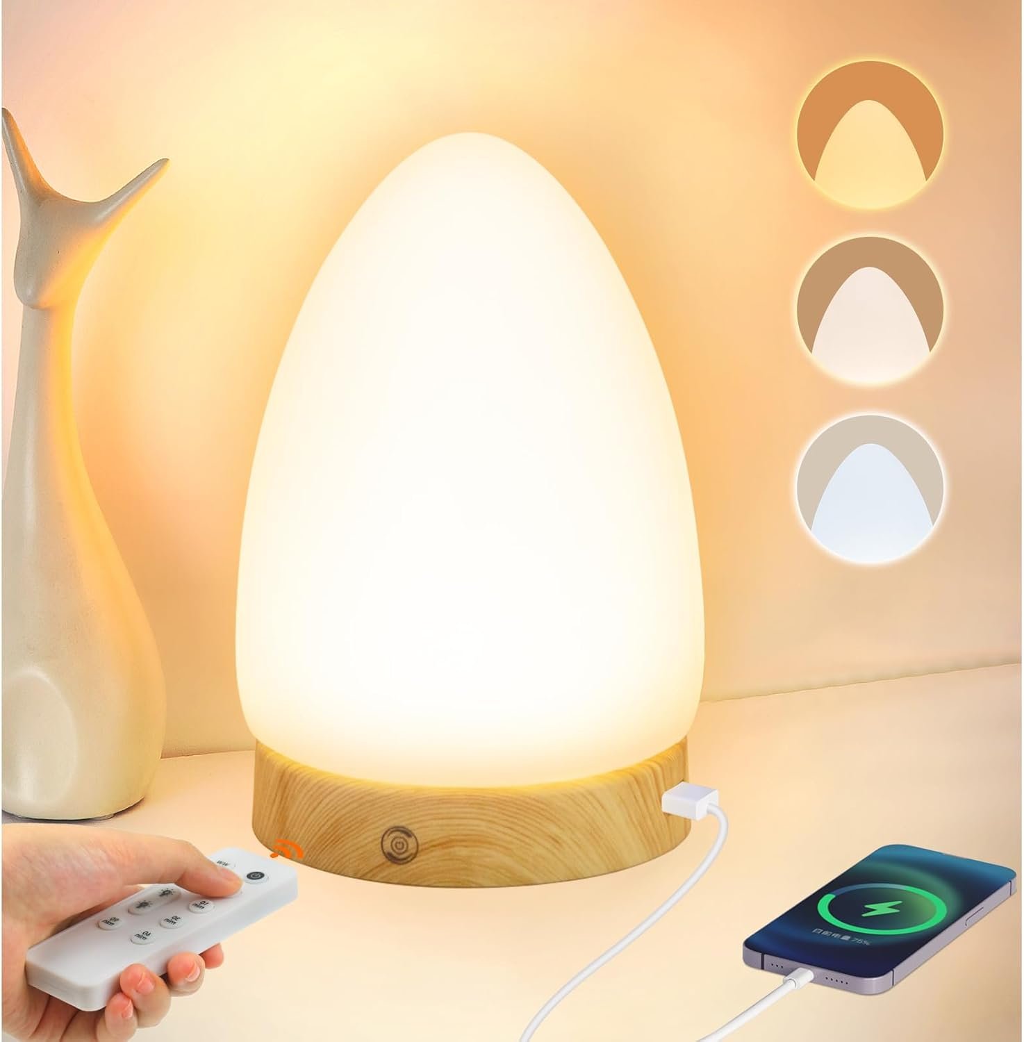 Hopihe Light Therapy Lamp, UV-Free 10000Lux Sunlight Lamp with Touch & Remote Control, Memory Function Happy Sun Lamp 4 Adjustable Brightness Level Timer and 3 Color Temperature for Home, Office