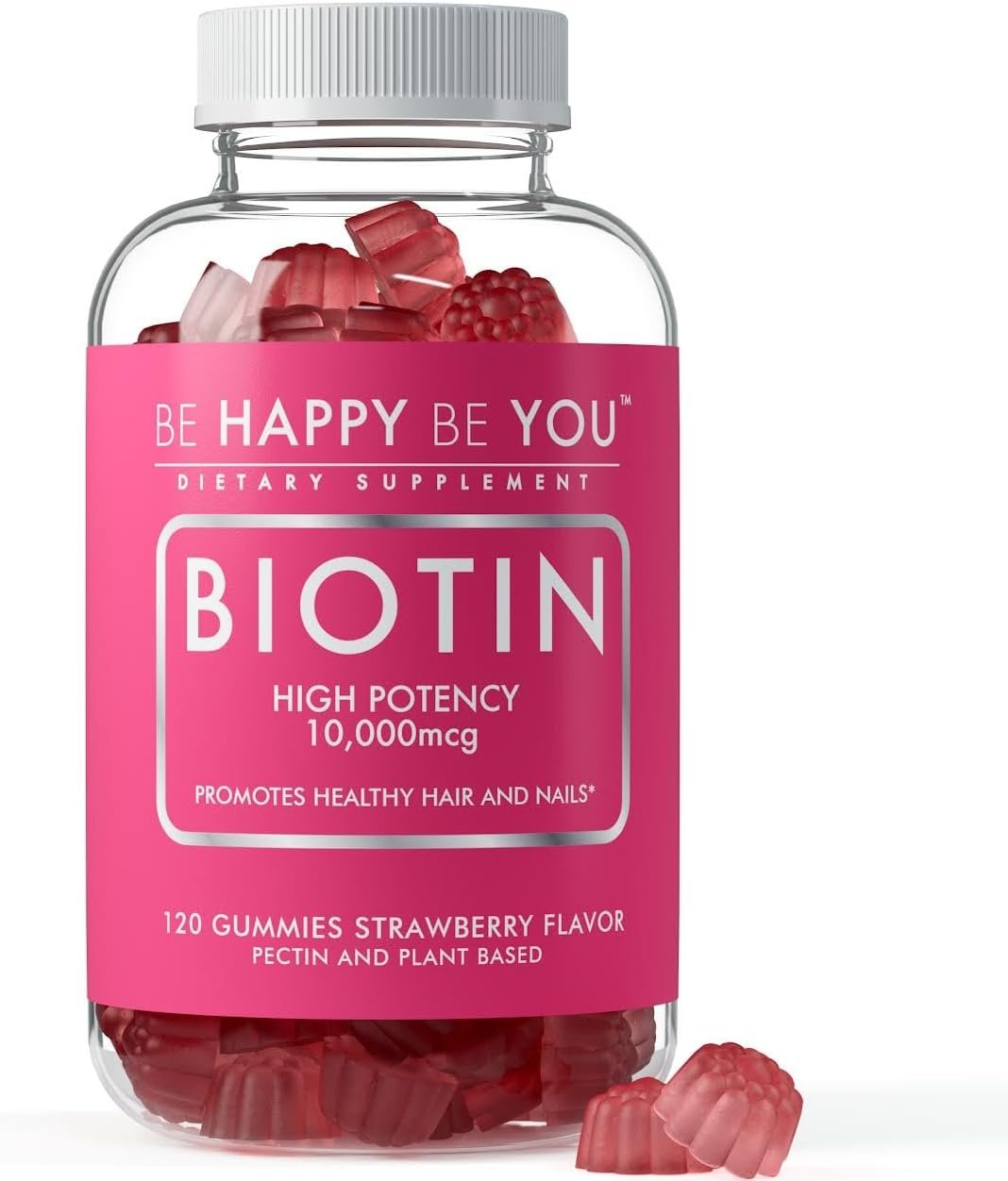 Biotin Gummies 10,000mcg – 120 Count – Supports Healthy Hair & Stronger Nails – Fast Absorption Supplement for Men & Women – Vegan, Non-GMO, Pectin, Gelatin Free – Made in USA