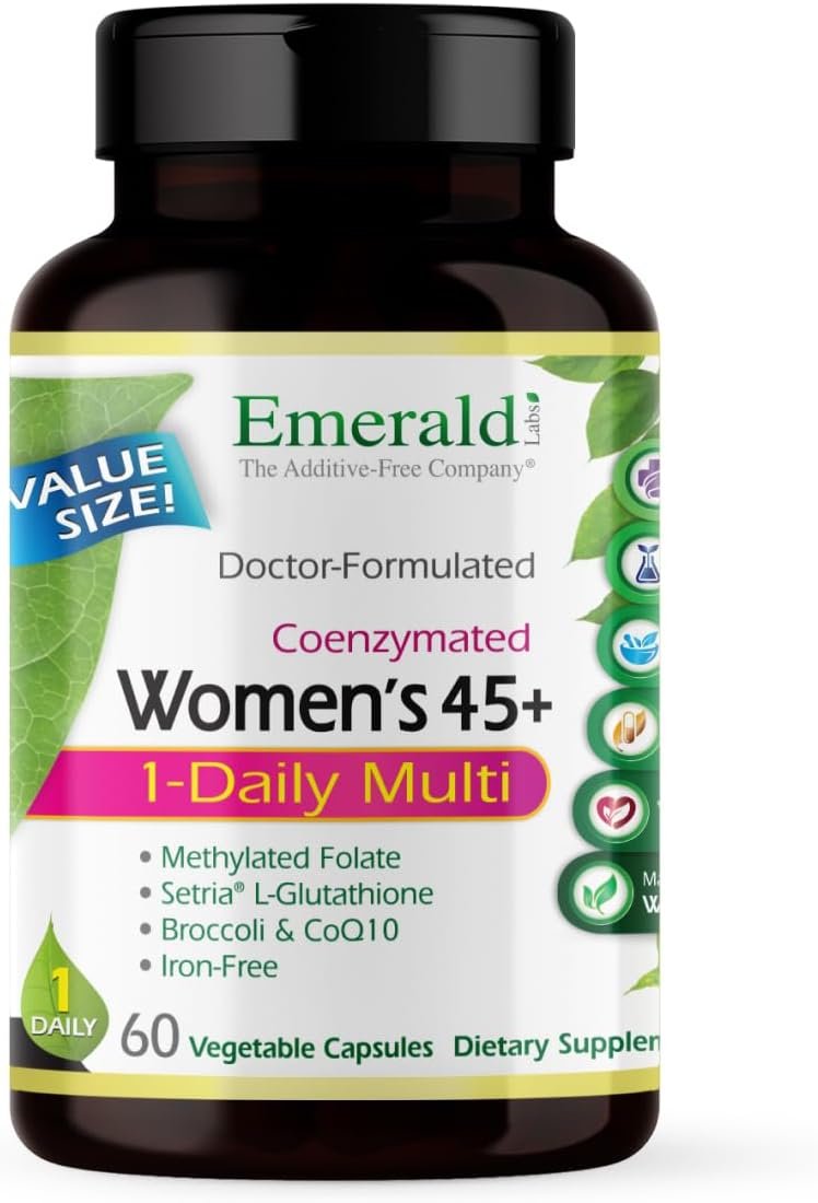 EMERALD LABS Women’s 45+ 1-Daily Multi – Complete Multivitamin for Comprehensive Support, Bone & Heart Health* – Designed for Women 45+ – Gluten-Free & Vegetarian- 60 Vegetable Capsules