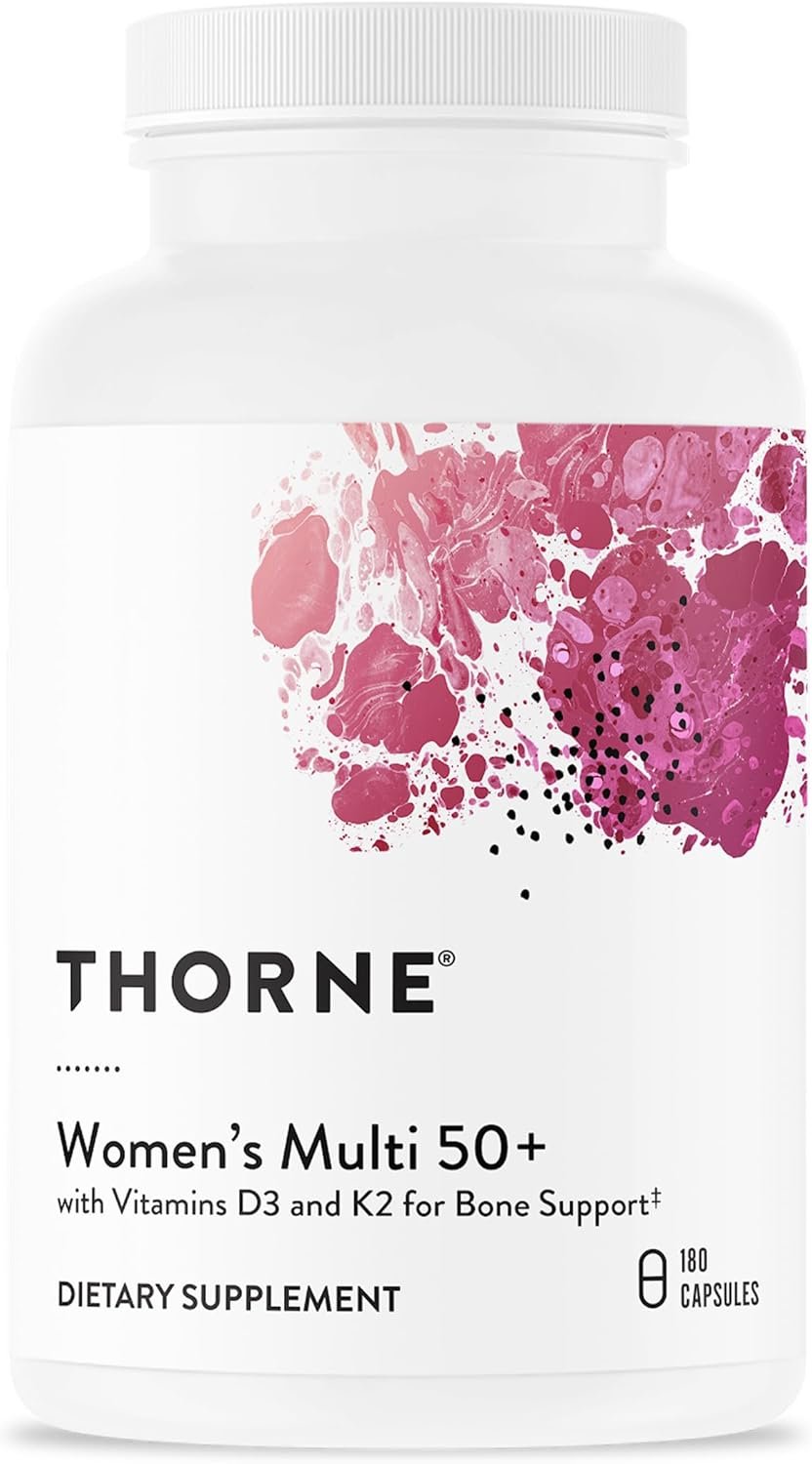 THORNE – Women’s Multi 50+ – Comprehensive Daily Multivitamin with Vitamins A, B6, B12, C, D, E, K, Zinc & More – Support Heart, Brain, Bone & Immune Health* – 180 Capsules