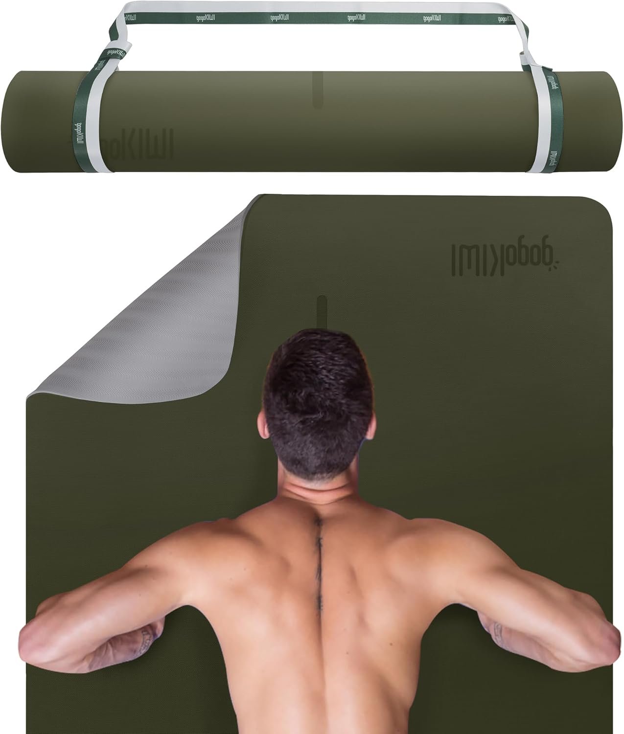 Extra Wide Yoga Mat for Men Women (72″L x 36″W) Non Slip Fitness & Exercise Mat with Alignment Marks for Yoga, Pilates, Floor Workouts
