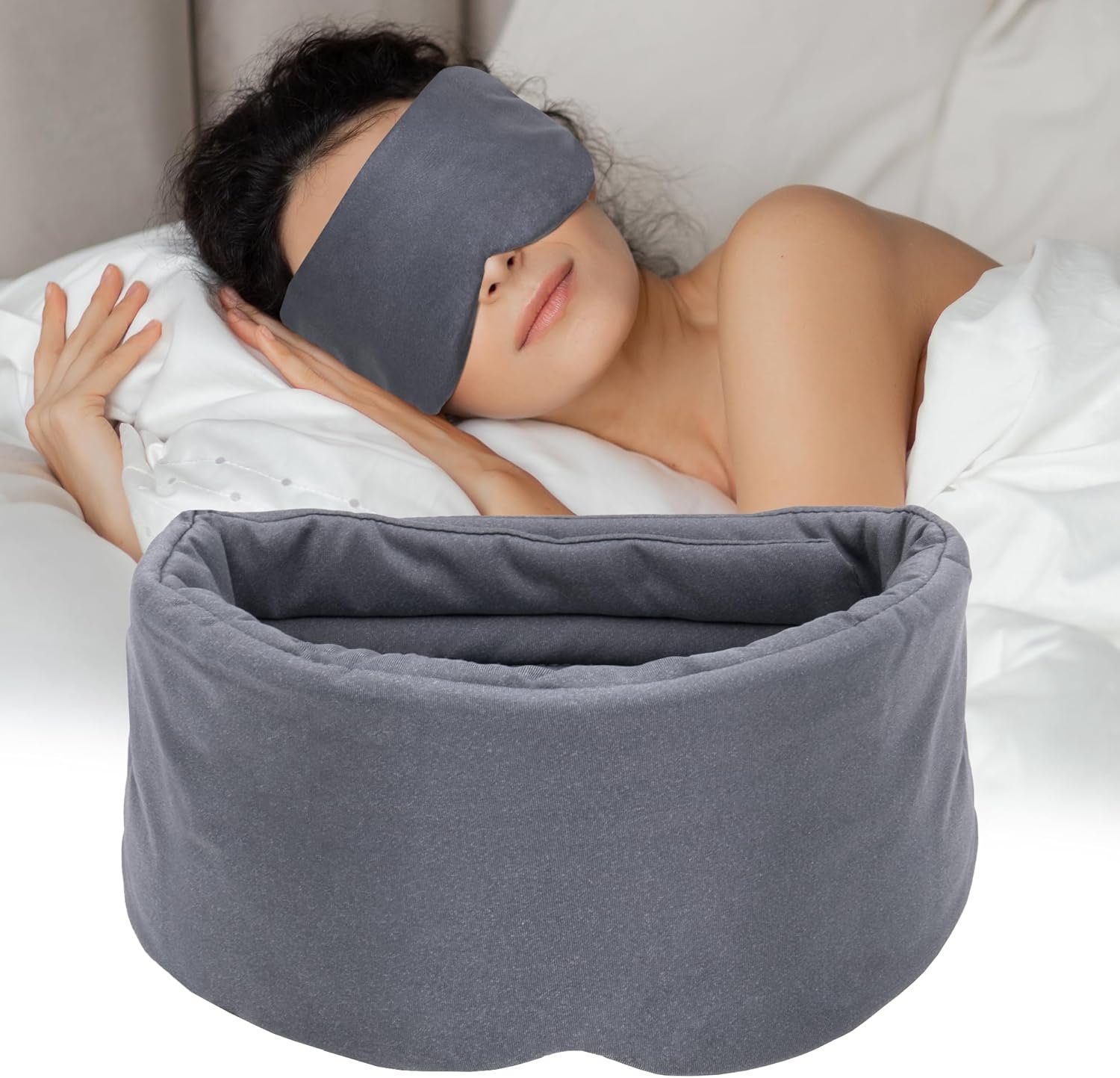 Sleep Eye Mask – Ultra Soft Comfortable Sleeping Mask for for Home Sleep Travel Shift Work, Nose Pad Designed Light Blocking Eye Blinder, Fully Adjustable Strap and Skin Friendly