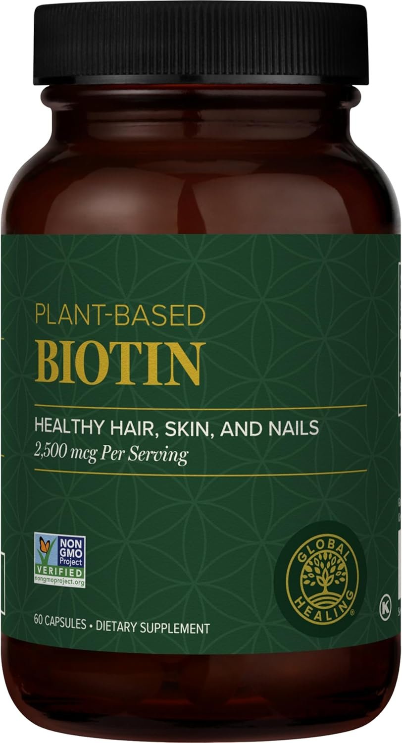 Global Healing Center – Biotin (Vitamin B7) Biotin for Hair Growth Supplement Vitamins, Supports Radiant Skin, and Stronger Nails, Hair Loss Vitamins for Women and Men, More Than The 1000mcg