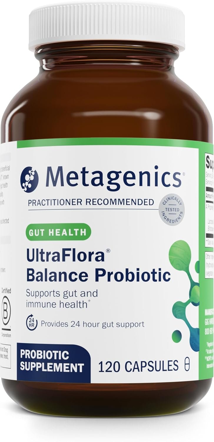 Metagenics UltraFlora Balance Probiotic – Shelf-Stable Daily Gut Health Supplement for Digestive & Immune Support* – Non-GMO & Gluten-Free – 30 Capsules