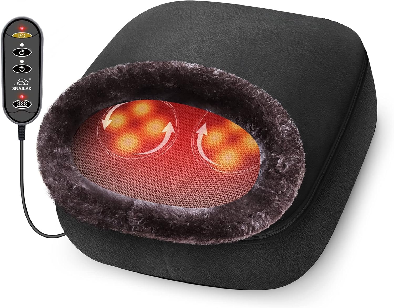 Snailax 2-in-1 Shiatsu Foot and Back Massager with Heat – Kneading Foot Warmer, Electric Feet Massage, Massagers for Back,Leg,Gifts for Women,Men