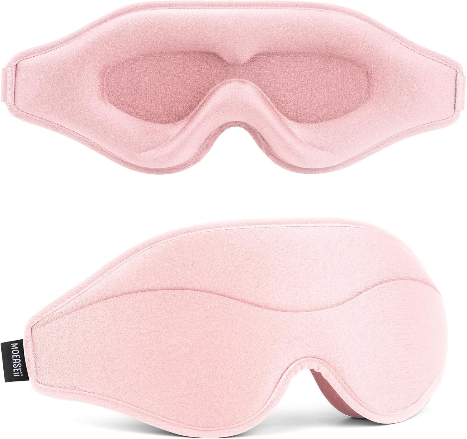 Sleep Mask – Total Blackout 3D Sleeping Mask, Super Lightweight & Silky Soft Eye Mask for Sleeping, Fully Adjustable Fit for Home, Office, Traveling, Meditation, Yoga, Pink