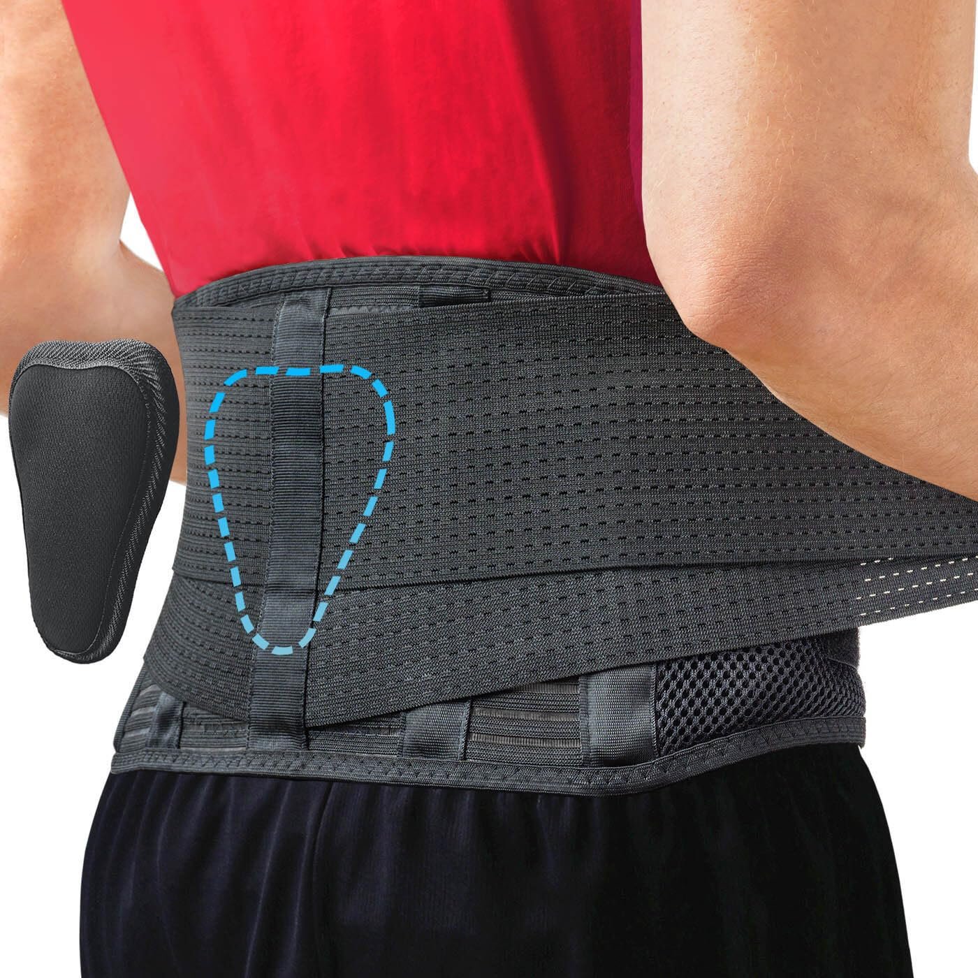 Sparthos Back Brace for Lower Back Pain – Immediate Relief from Sciatica, Herniated Disc, Scoliosis – Breathable Design With Lumbar Support Pad – For Home & Lifting At Work, For Men & Women – Medium