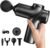 Mini Massage Gun,Deep Tissue Muscle Massage Gun,Compact Sports Massager for Relieving Muscle Soreness After Exercise with 4 Massage Heads 6 Speeds for Office Gifts Women Men Gifts（Black）
