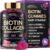 Biotin Gummies with Collagen – Hair Growth Support Skin, & Nail Strength – for Women & Men – Biotin 10000mcg | Keratin | Hyaluronic Acid | B-Complex | Saw Palmetto – Sugar-Free, Mixed Berry – 60 Gummy